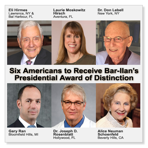 Six Americans to Receive Bar-Ilan