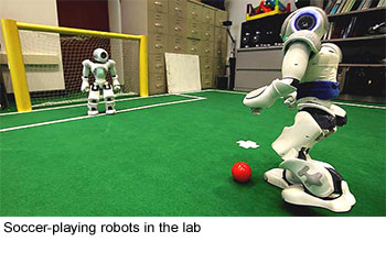 Soccer robots in the lab