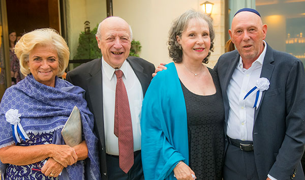 2018 Presidential Award recipient Israel Weinstock (far right) and his wife, Susan (left), with former Israeli Ambassador to Belgium Yehudi and Ruti Kenar