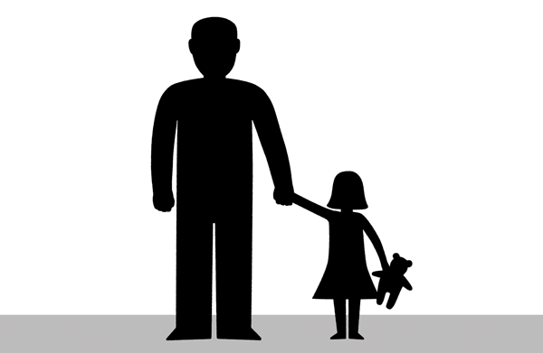 Wall Street Journal illustration of Man with young child